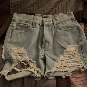 never worn distressed jean shorts